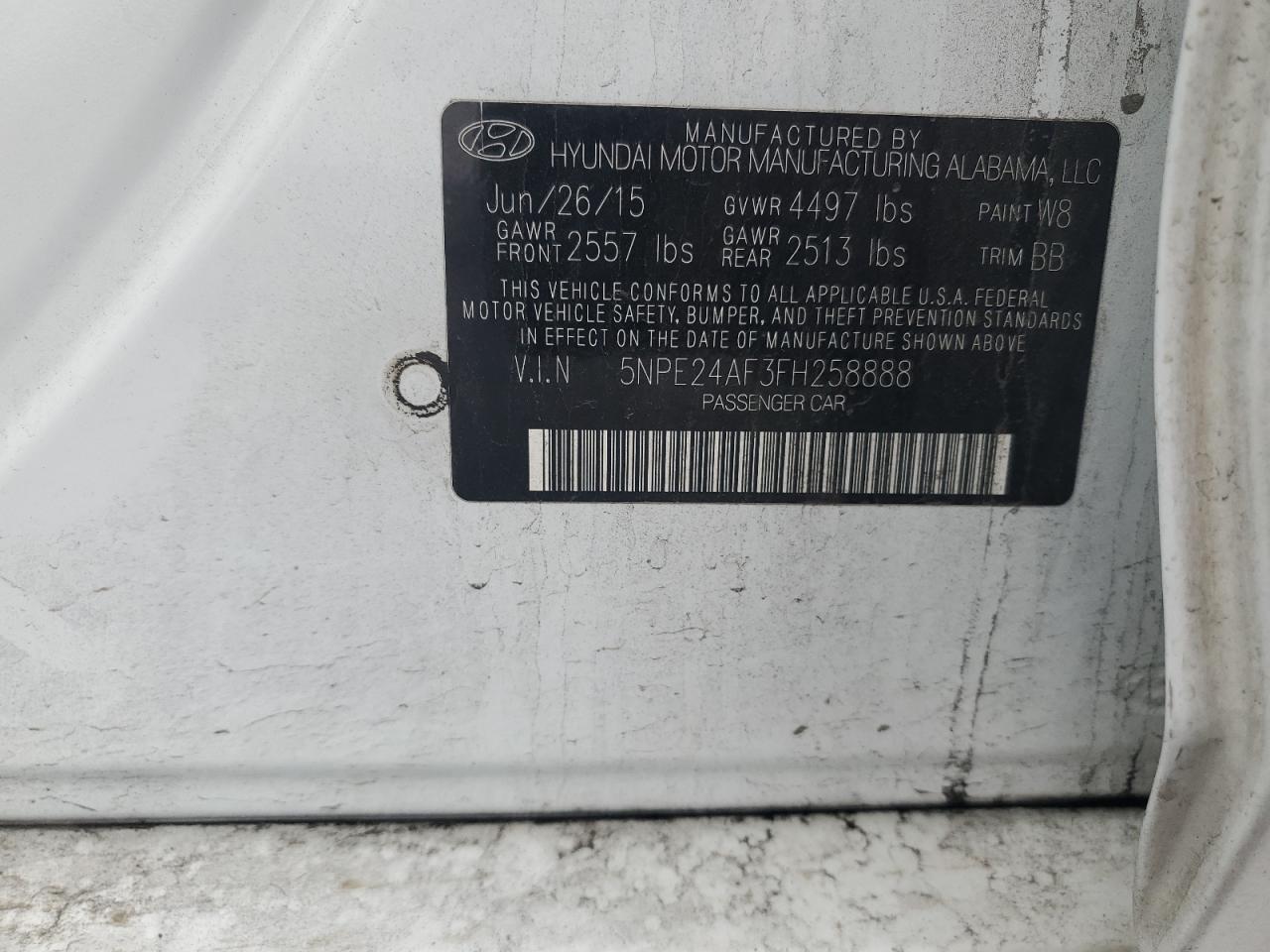 2015 HYUNDAI SONATA