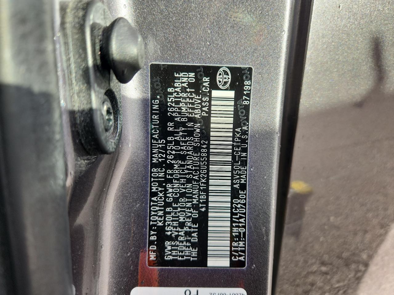 2016 TOYOTA CAMRY