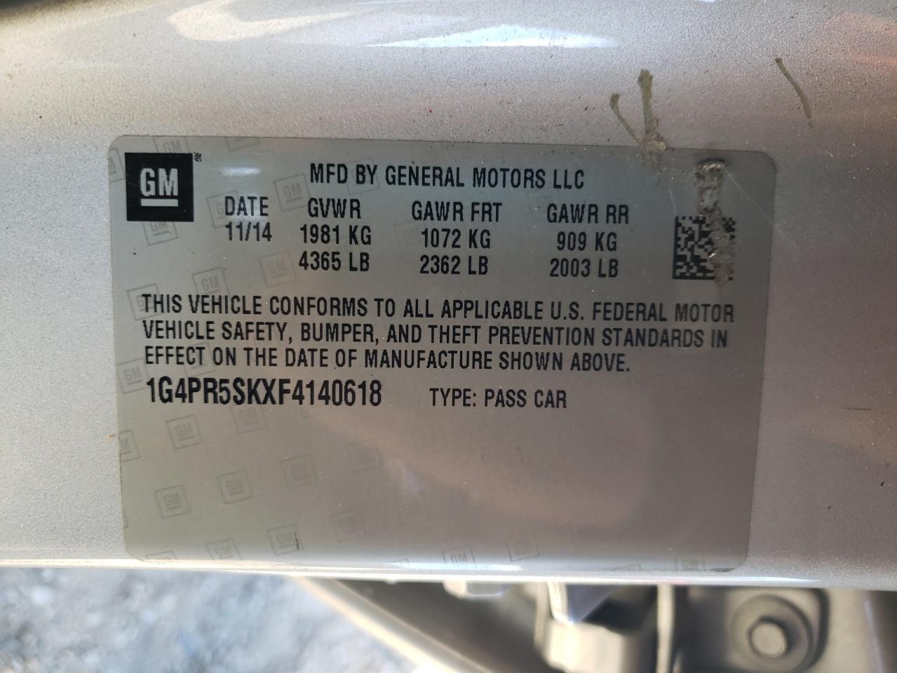 2015 BUICK VERANO