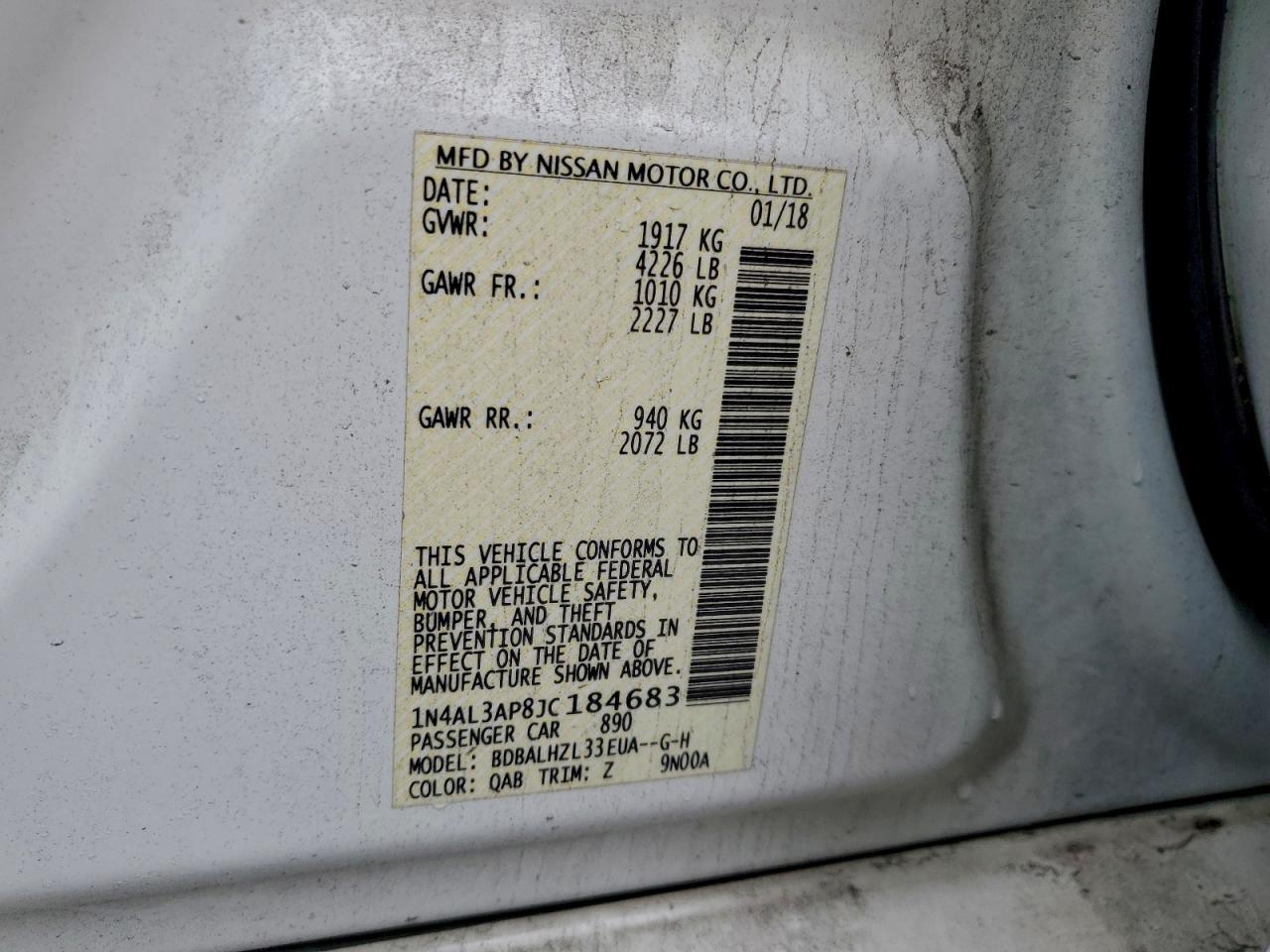 2018 NISSAN ALTIMA
