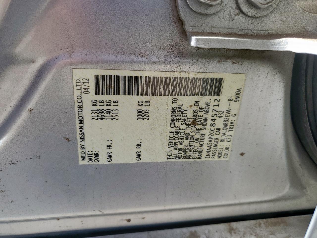 2012 NISSAN Maxima
