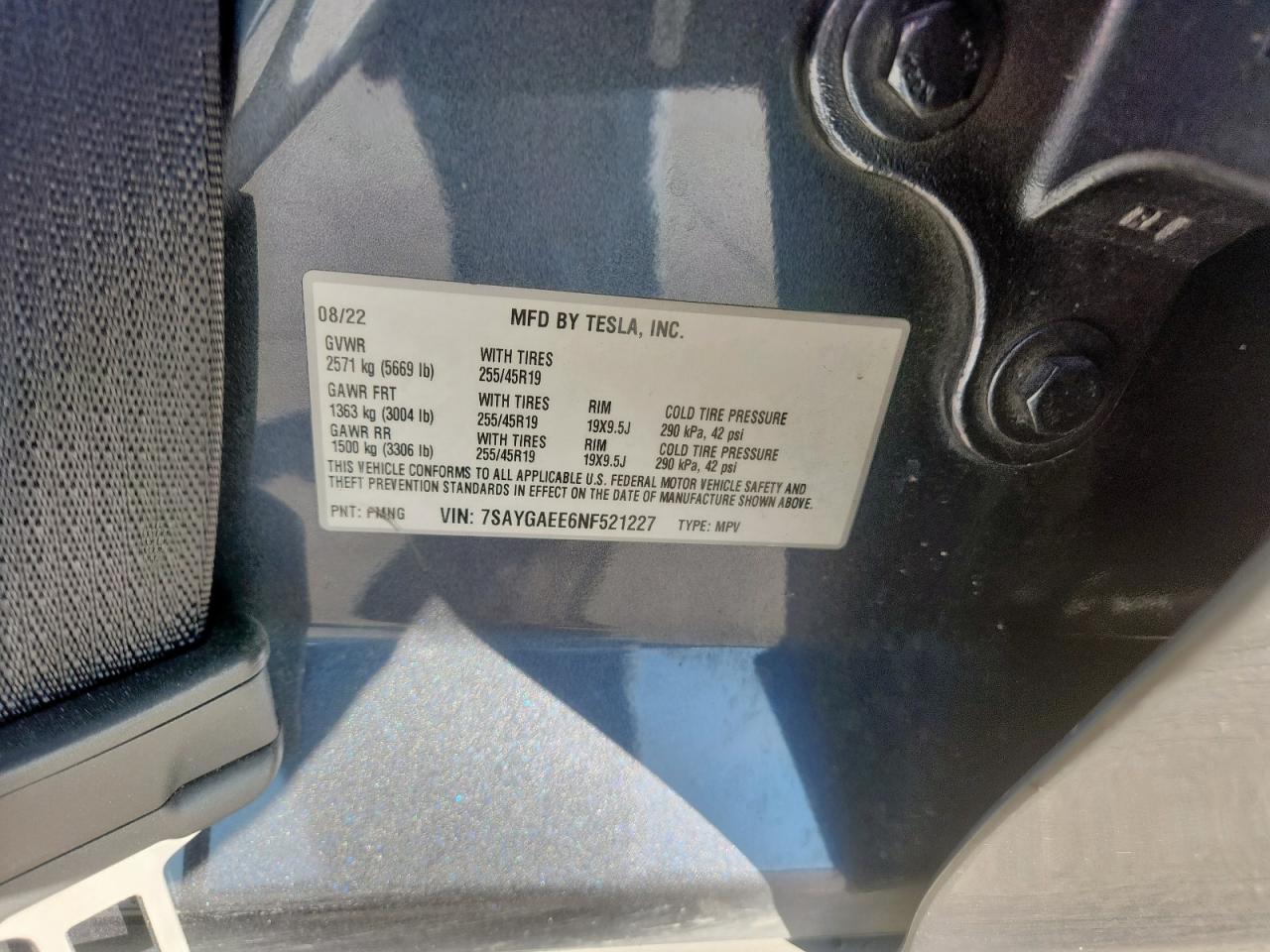 2022 TESLA MODEL Y