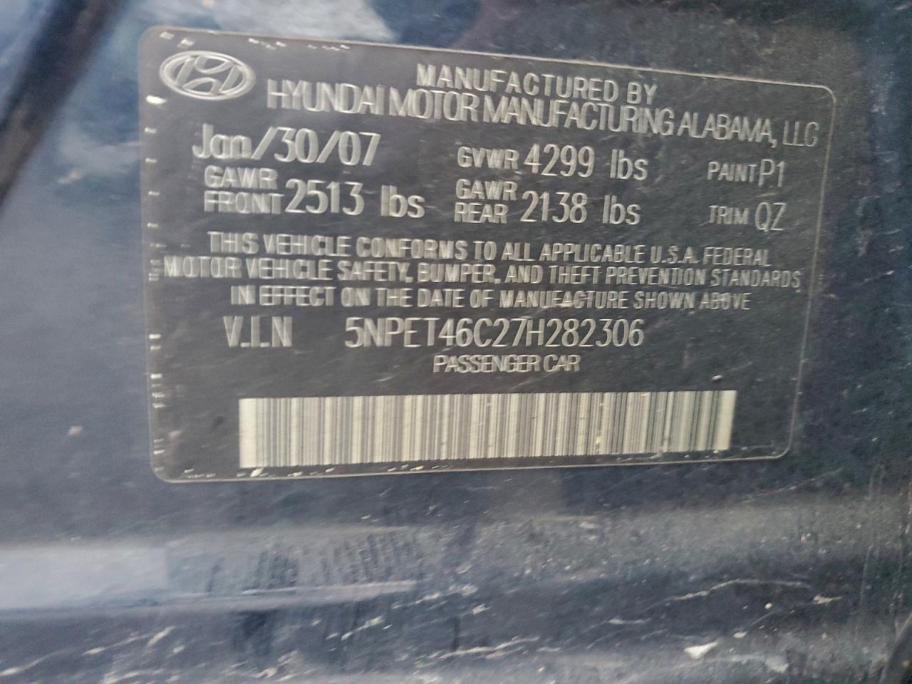 2007 HYUNDAI SONATA