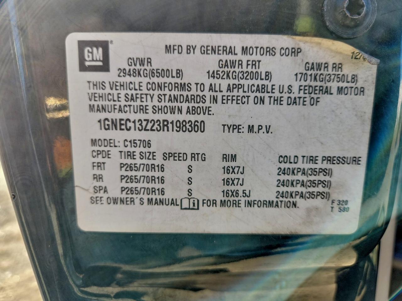2003 CHEVROLET Tahoe