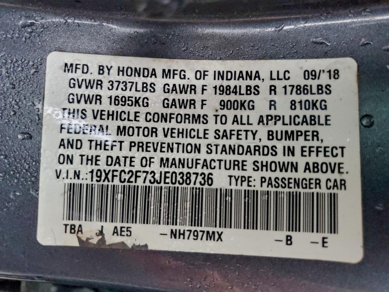 2018 HONDA CIVIC