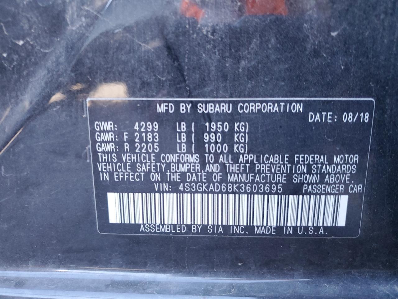 2019 SUBARU IMPREZA