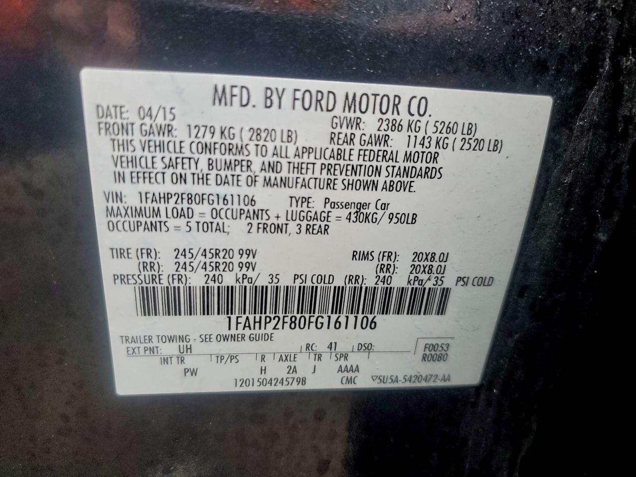2015 FORD Taurus