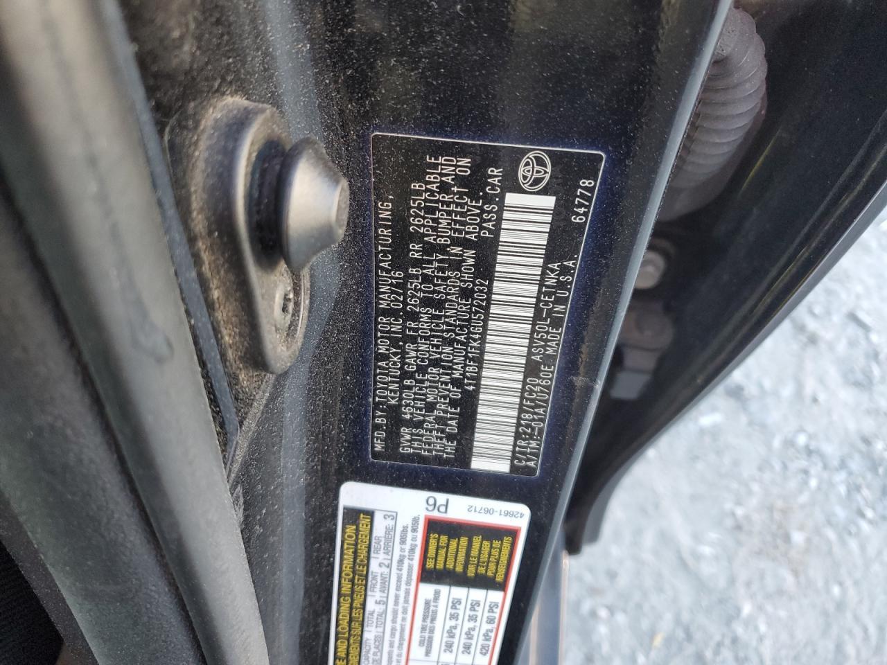 2016 TOYOTA CAMRY