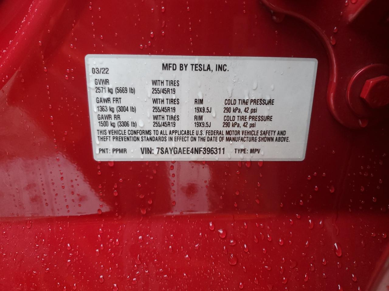 2022 TESLA MODEL Y