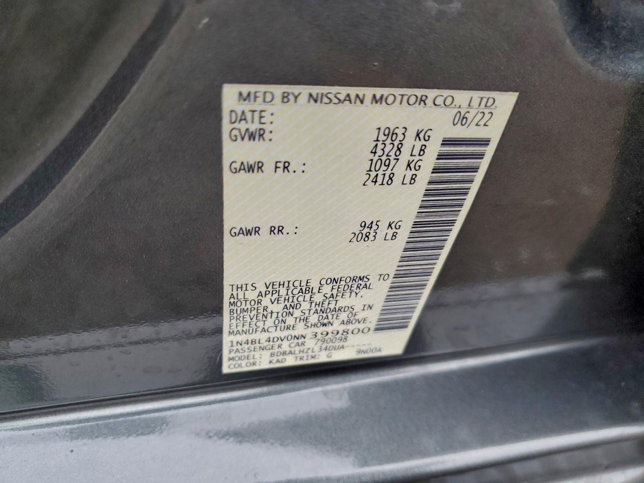 2022 NISSAN ALTIMA