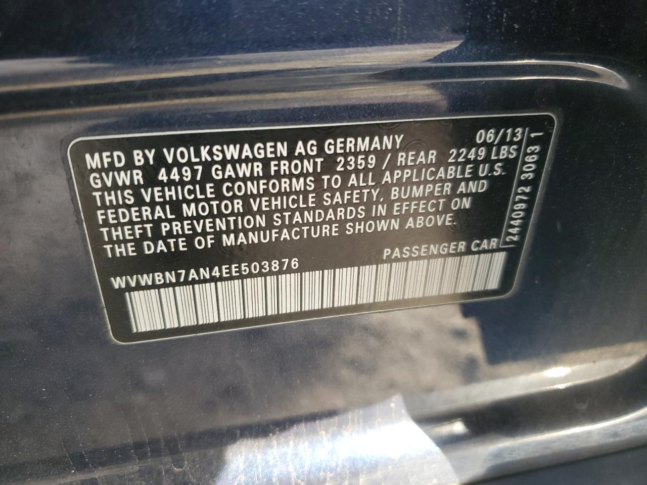 2014 VOLKSWAGEN CC