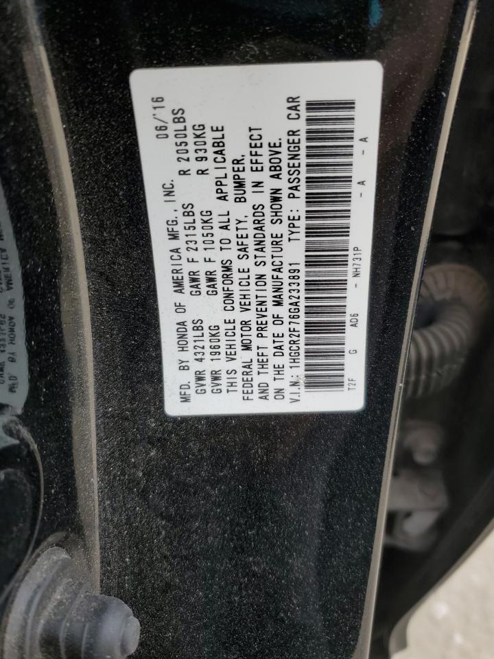 2016 HONDA ACCORD
