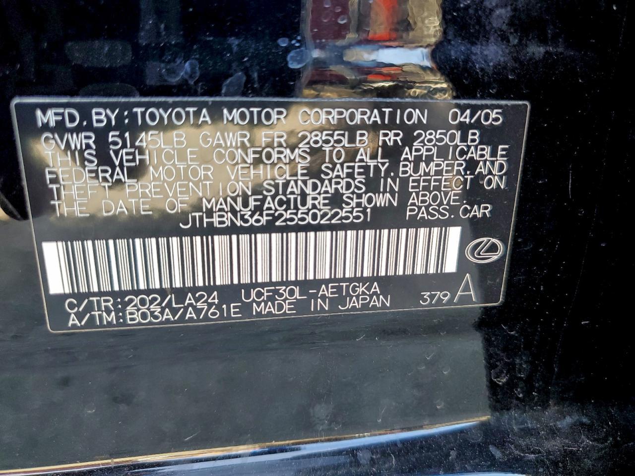 2005 LEXUS Ls 430