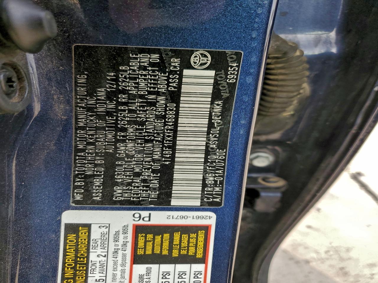 2015 TOYOTA CAMRY