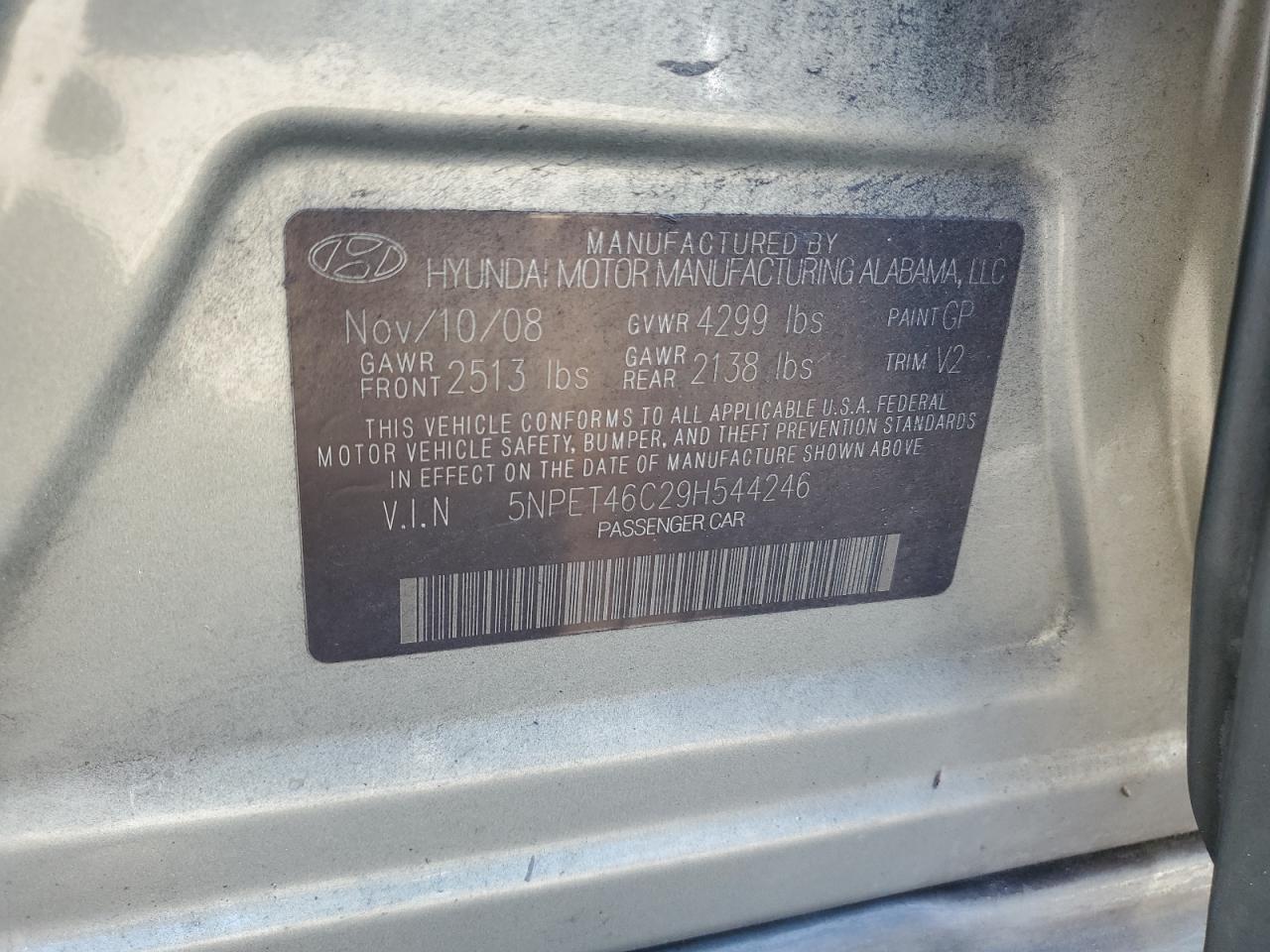 2009 HYUNDAI SONATA