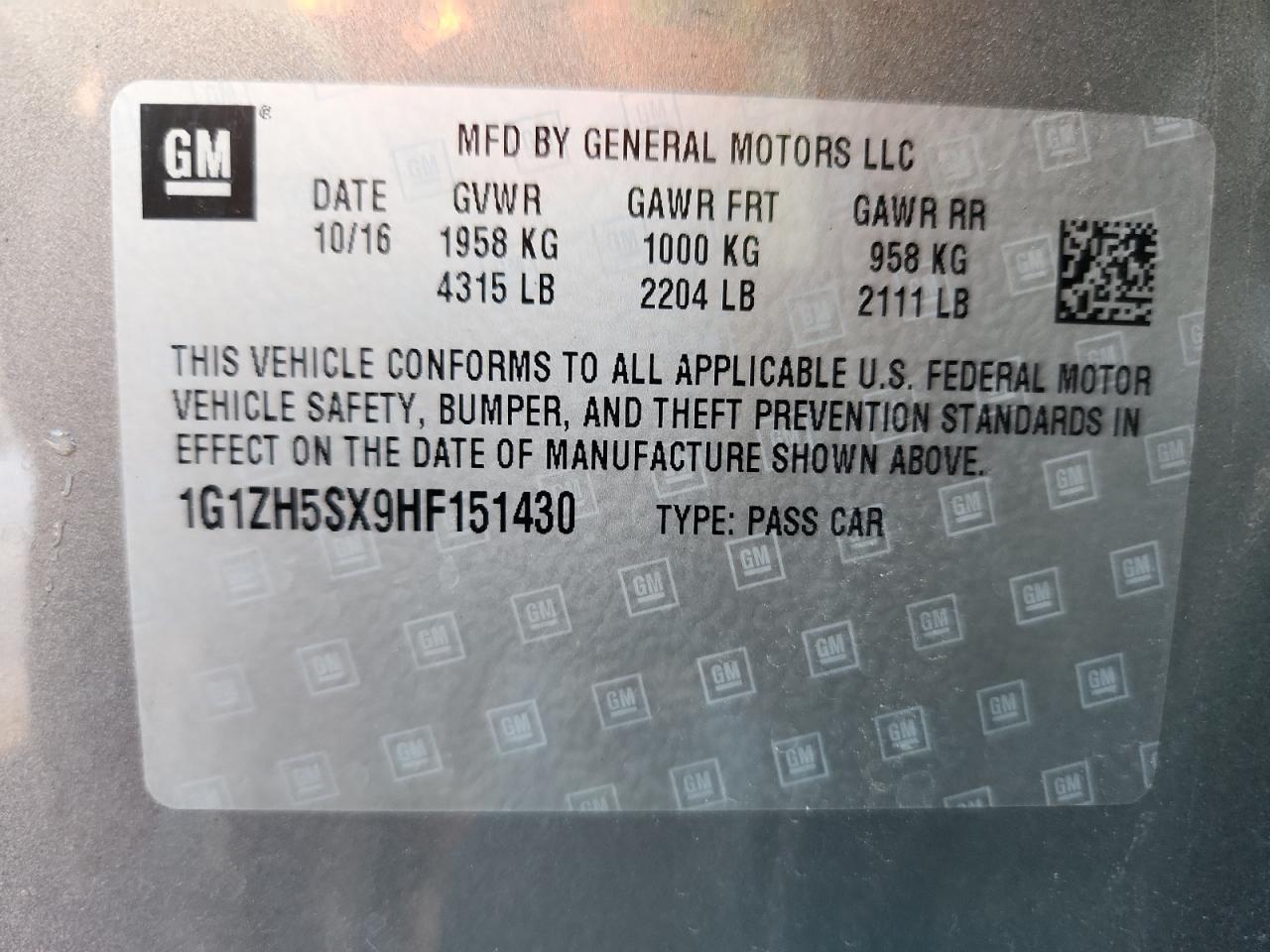 2017 CHEVROLET MALIBU