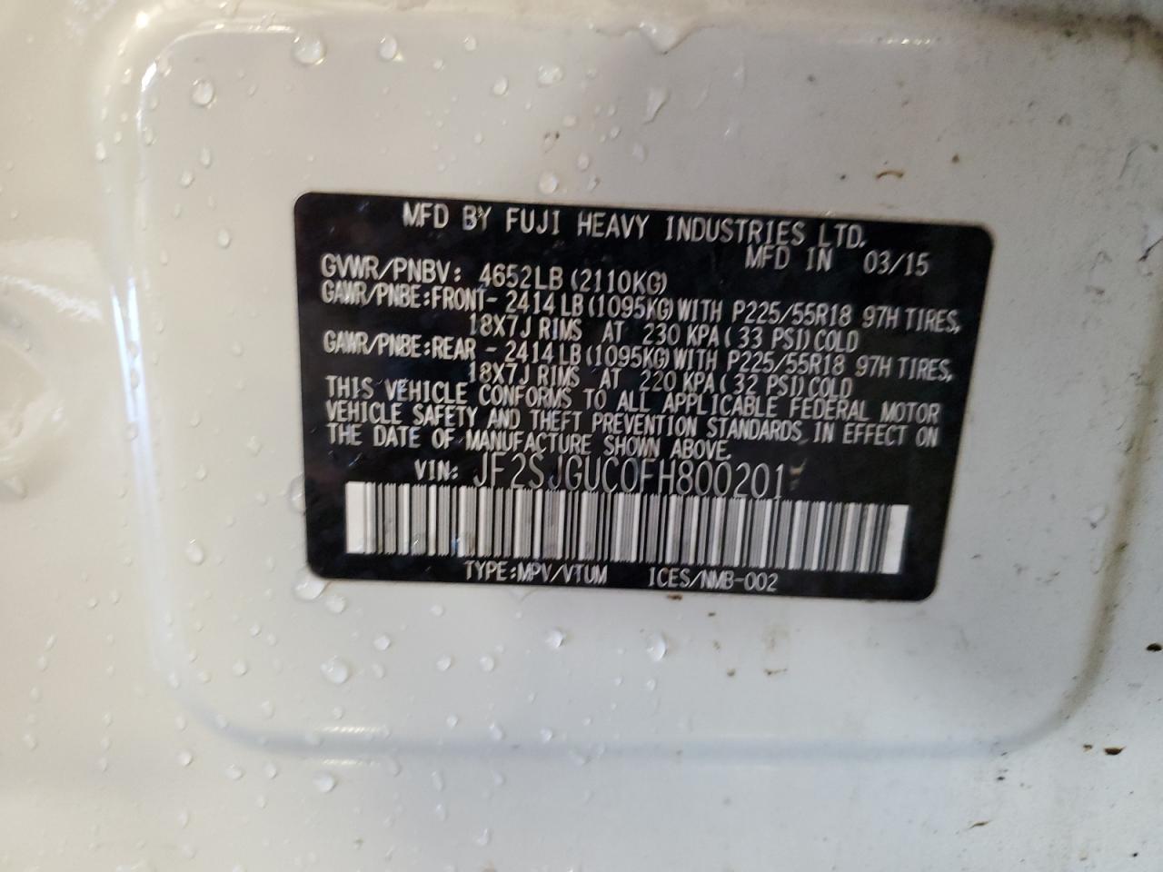2015 SUBARU FORESTER