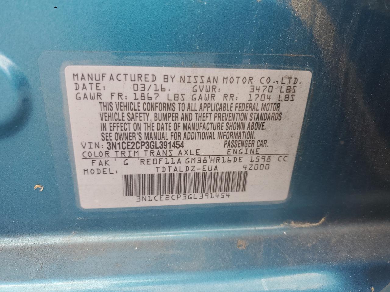 2016 NISSAN Versa Note