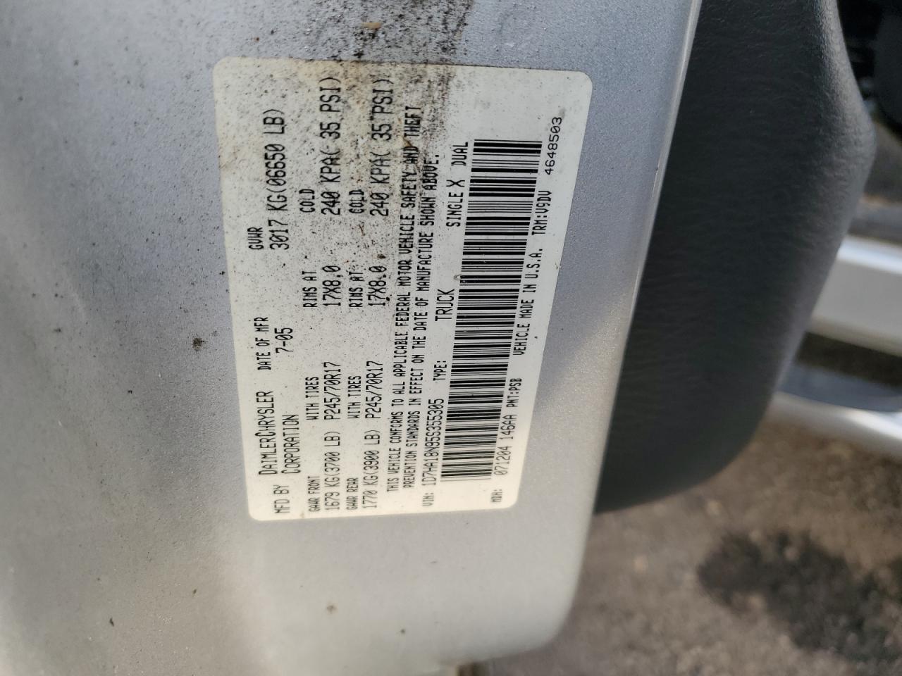 2005 DODGE RAM 1500