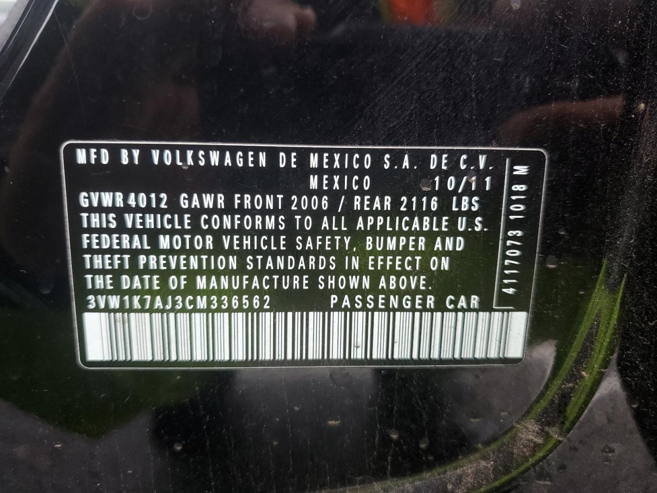 2012 VOLKSWAGEN JETTA