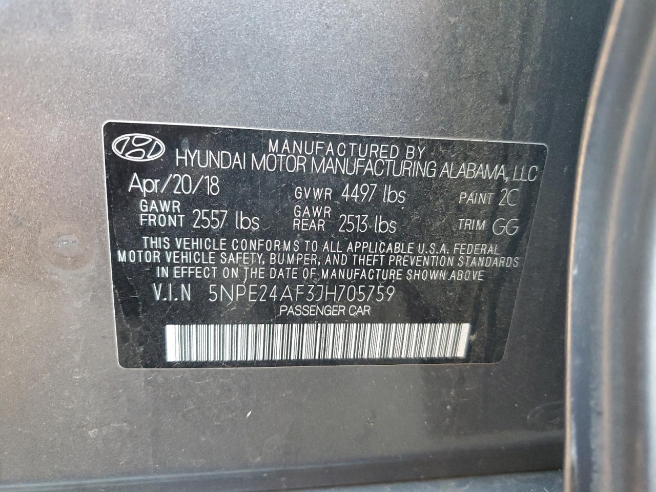 2018 HYUNDAI SONATA