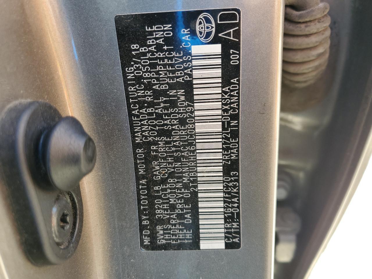 2018 TOYOTA COROLLA