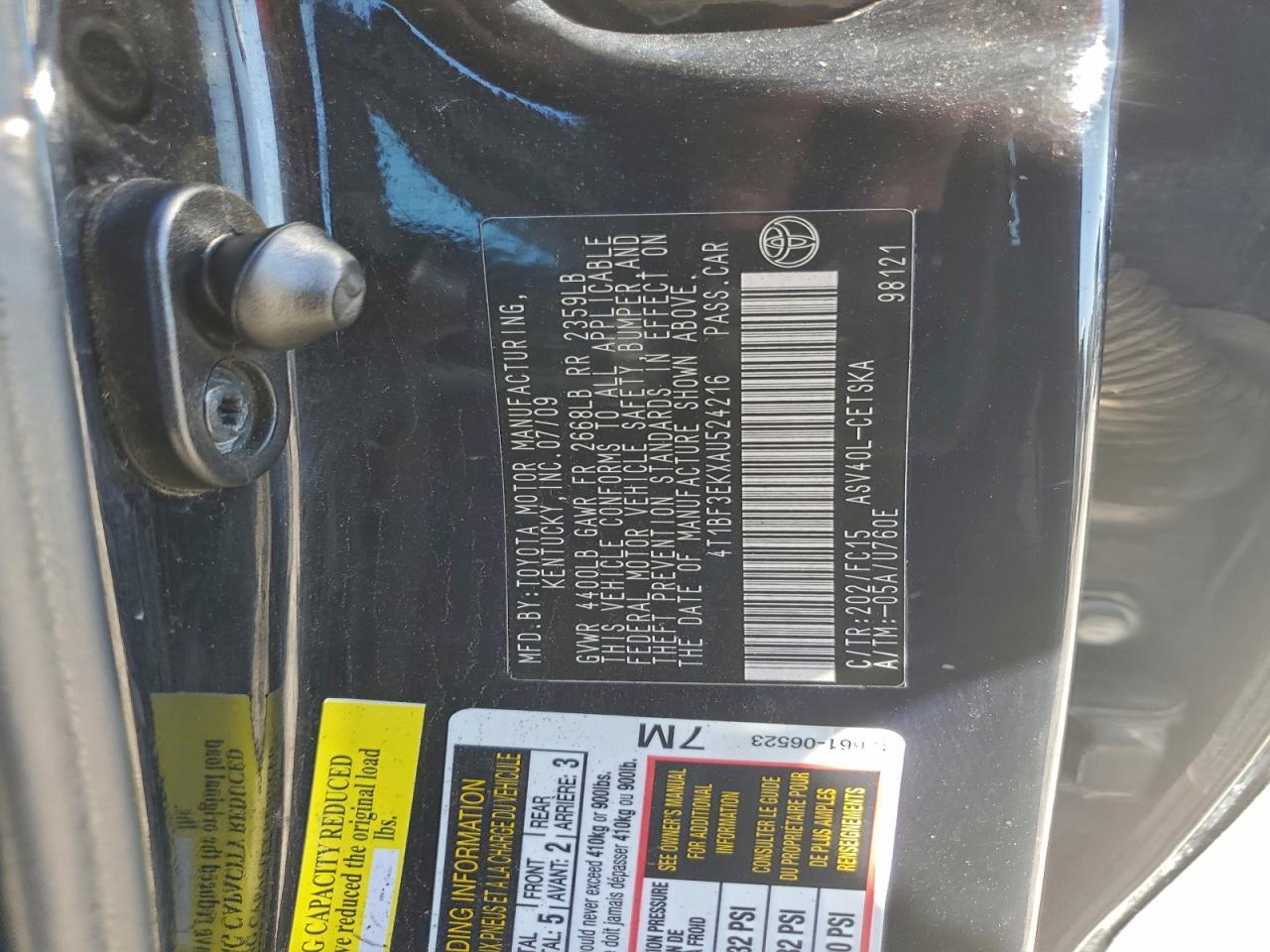 2010 TOYOTA CAMRY
