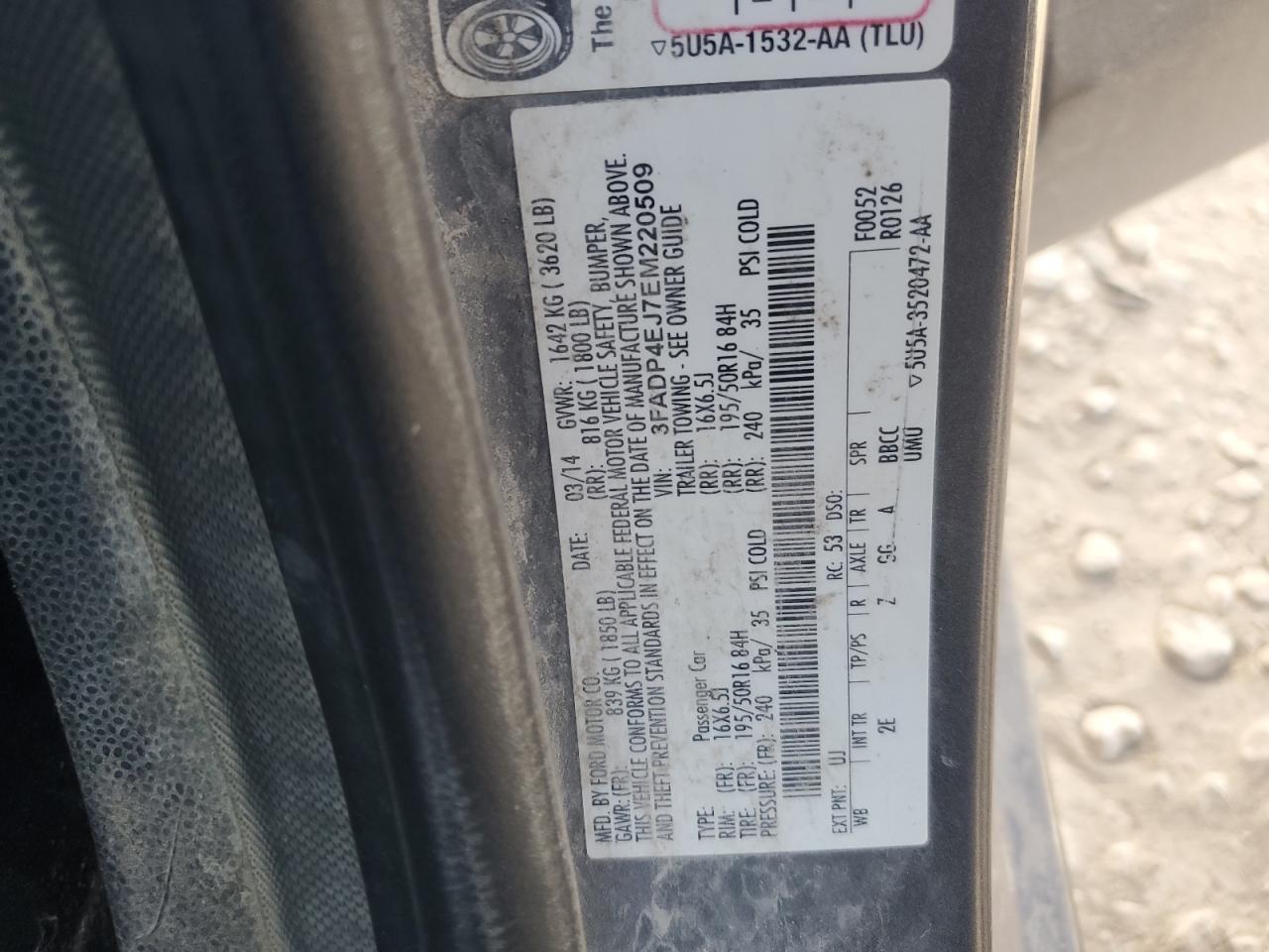 2014 FORD Fiesta