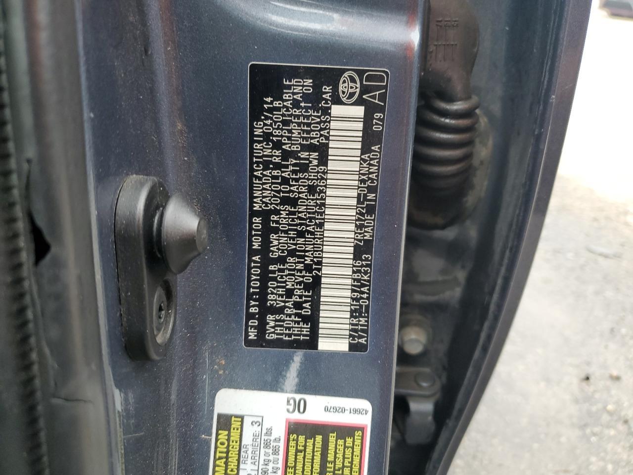 2014 TOYOTA COROLLA