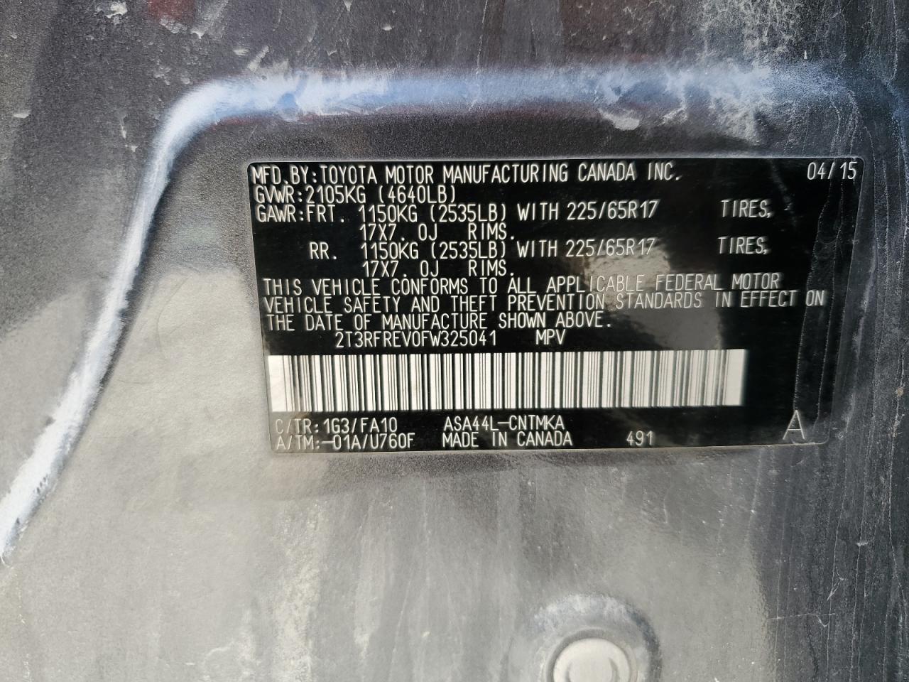 2015 TOYOTA RAV4