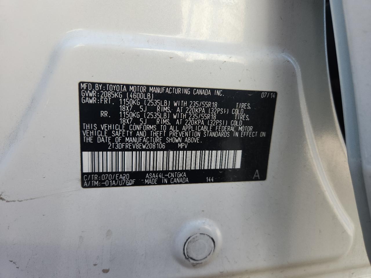 2014 TOYOTA RAV4