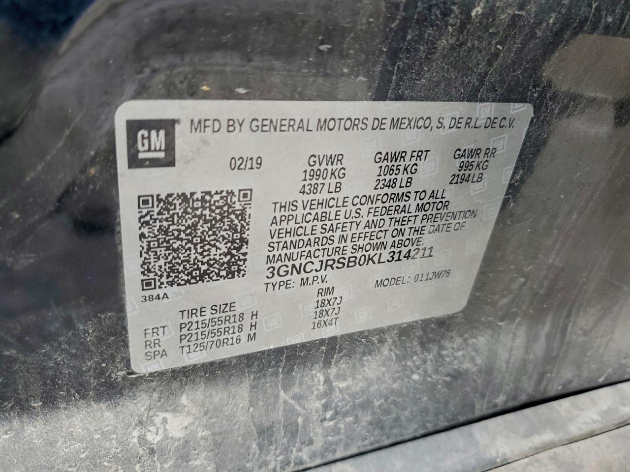 2019 CHEVROLET TRAX
