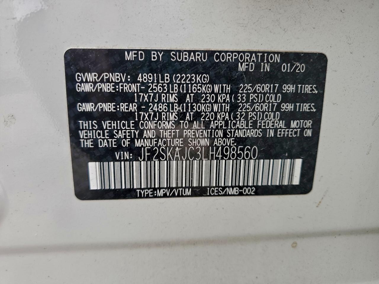 2020 SUBARU FORESTER