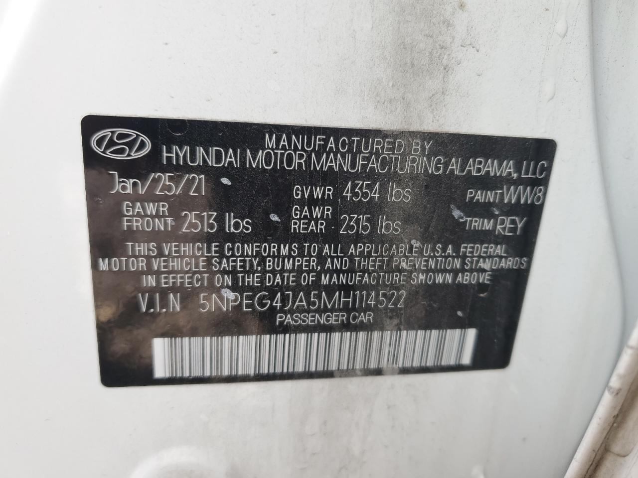 2021 HYUNDAI SONATA