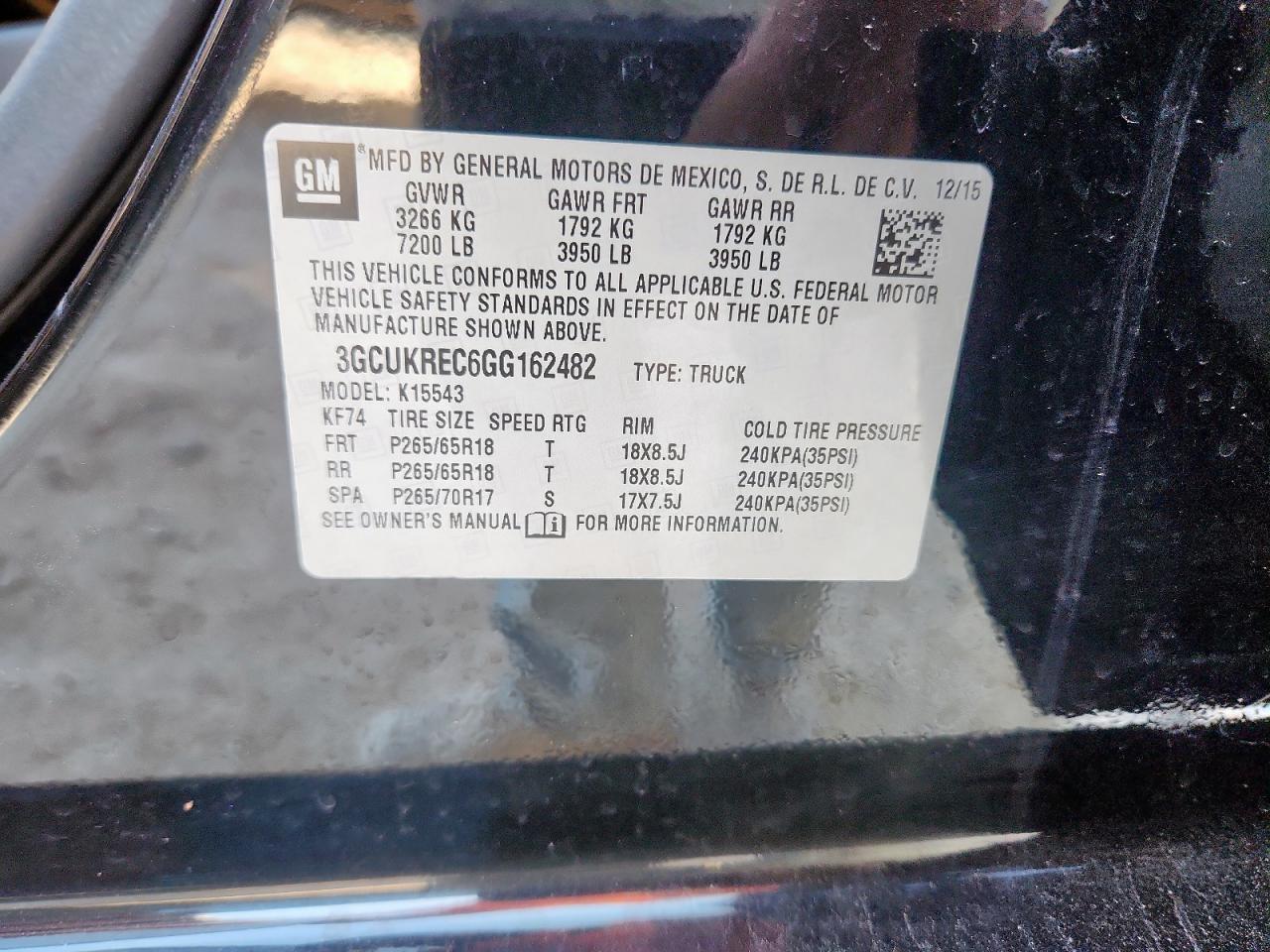 2016 CHEVROLET SILVERADO 1500