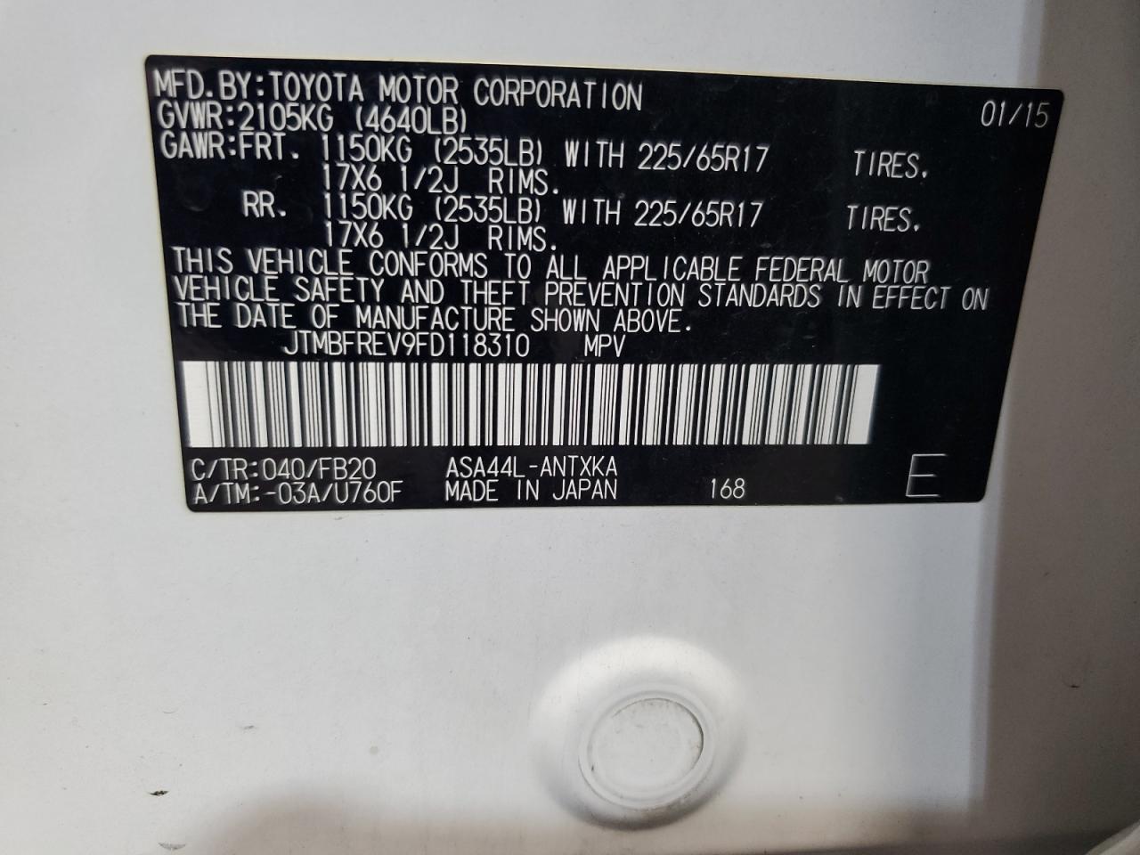 2015 TOYOTA RAV4