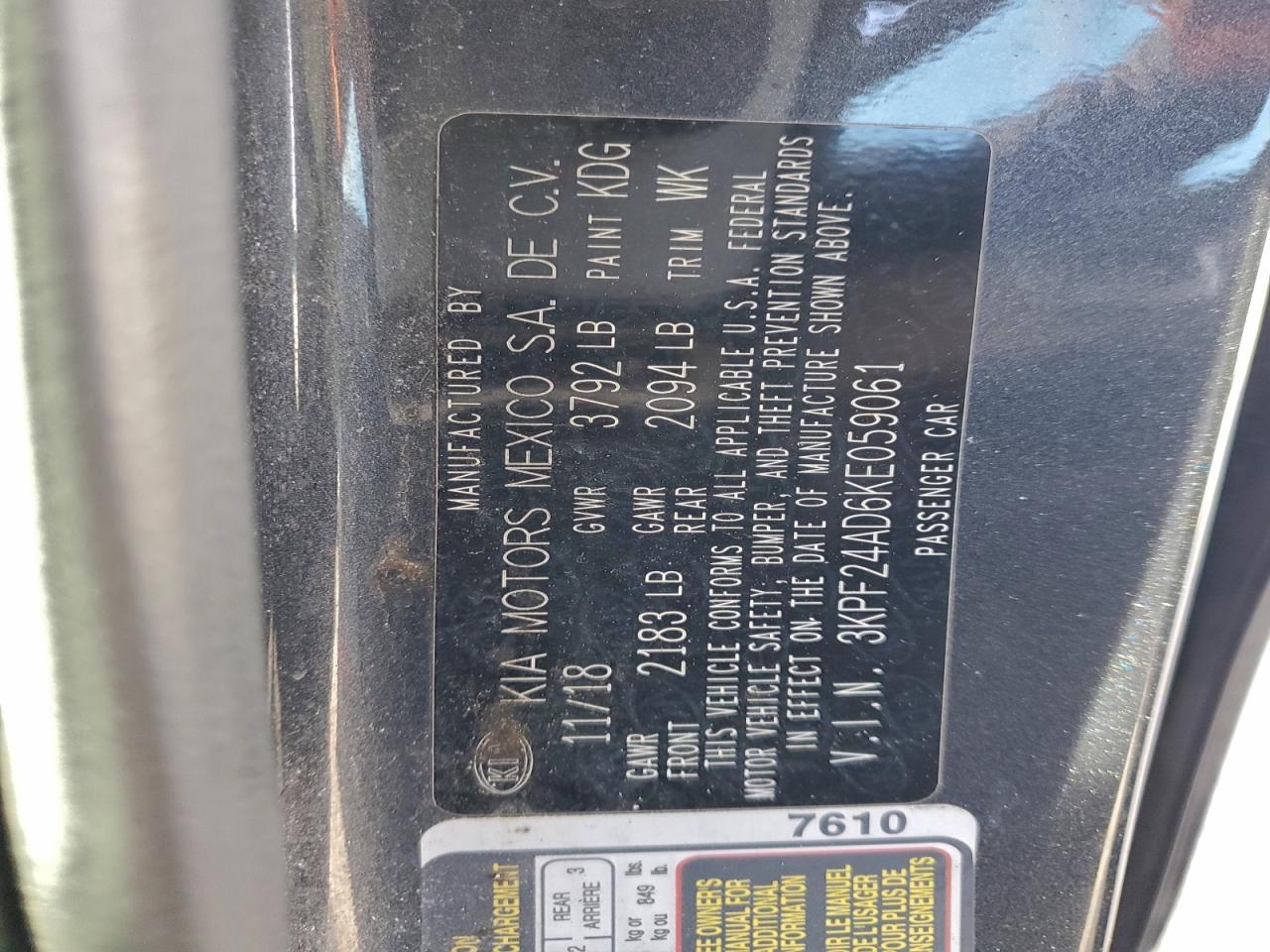 2019 KIA FORTE