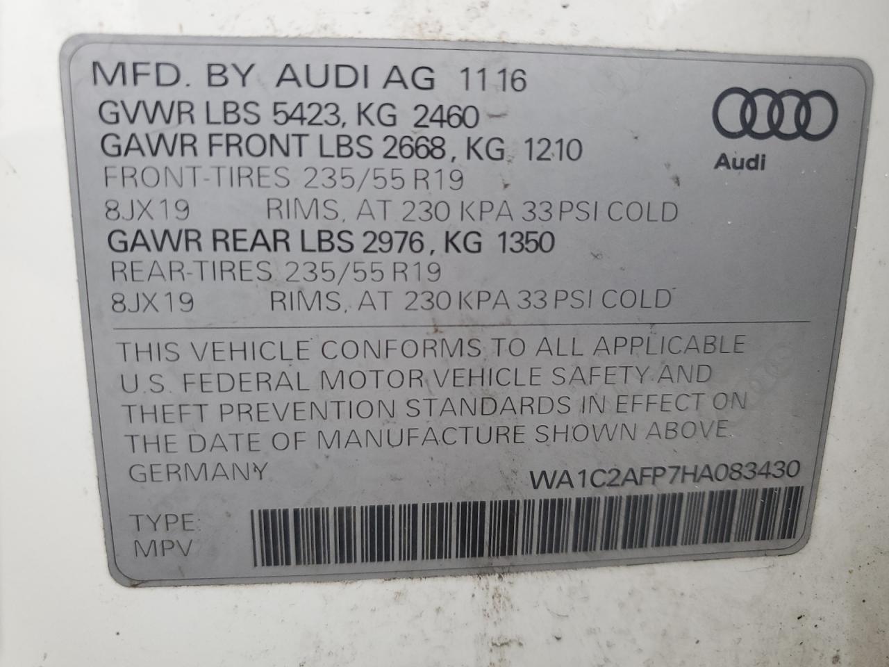 2017 AUDI Q5