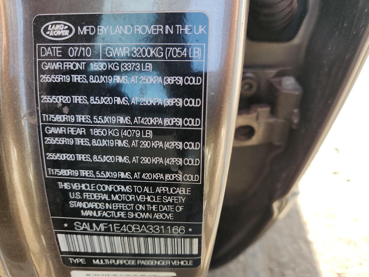 2011 LAND ROVER RANGE ROVER