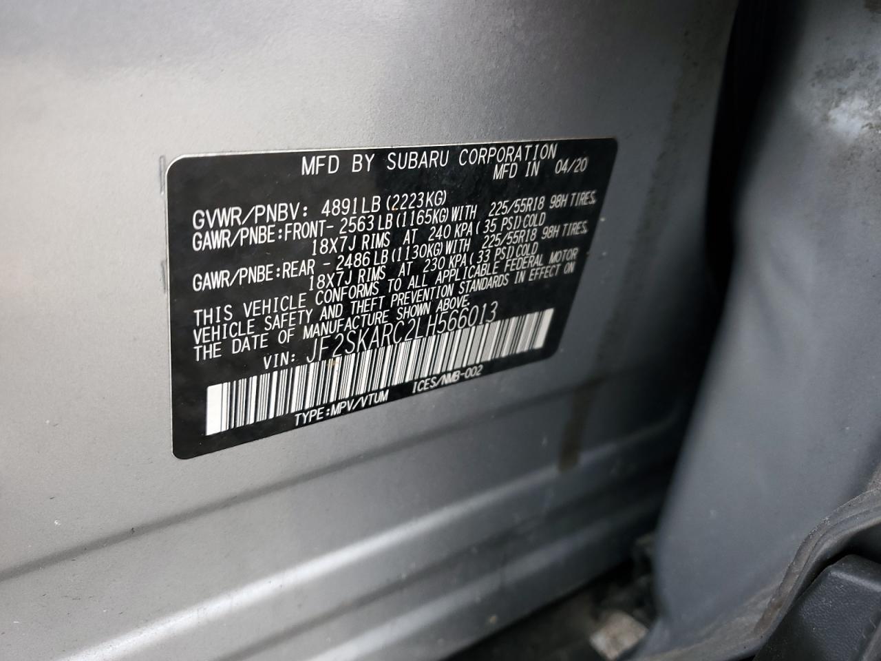 2020 SUBARU FORESTER