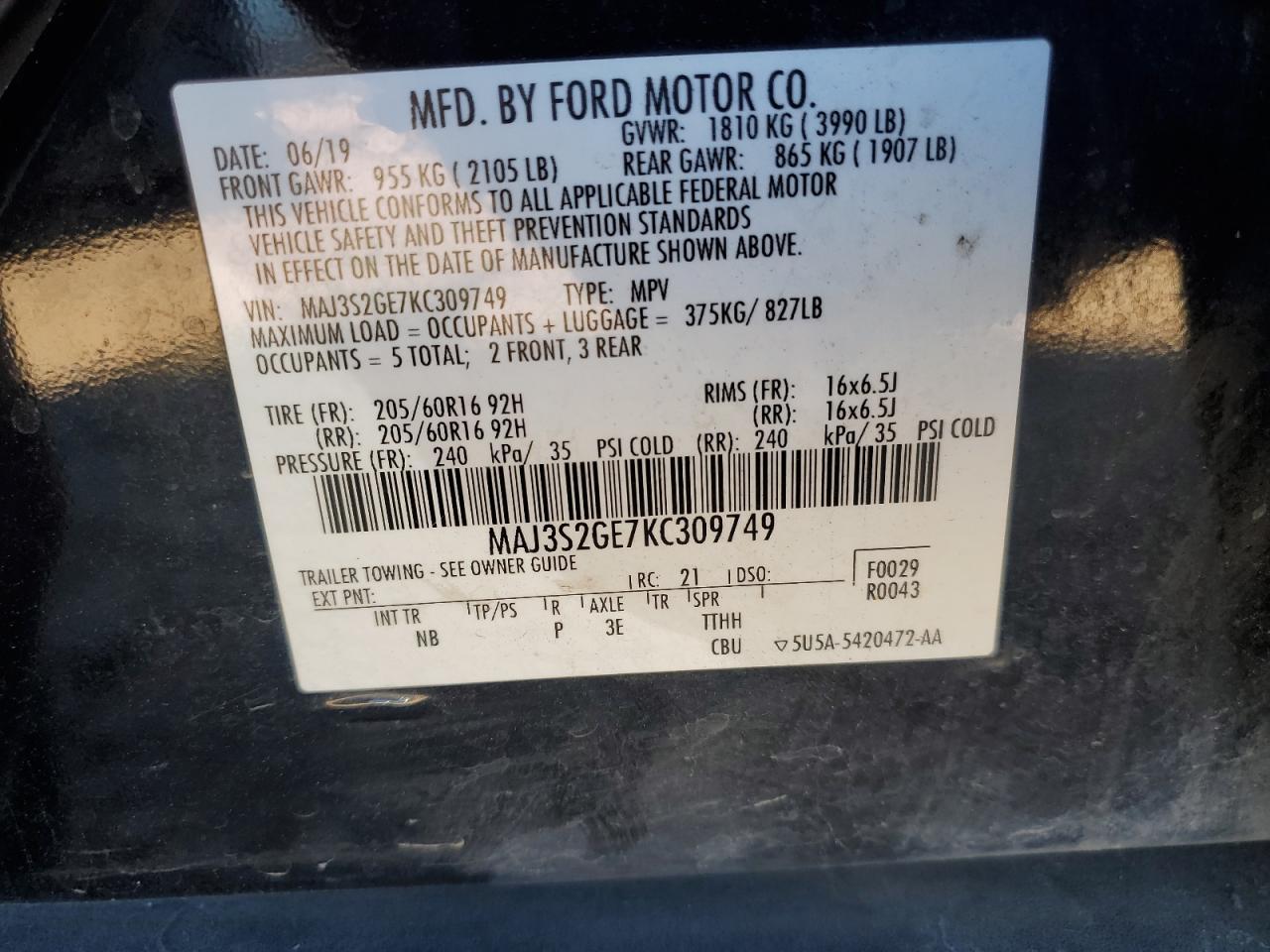 2019 FORD EcoSport