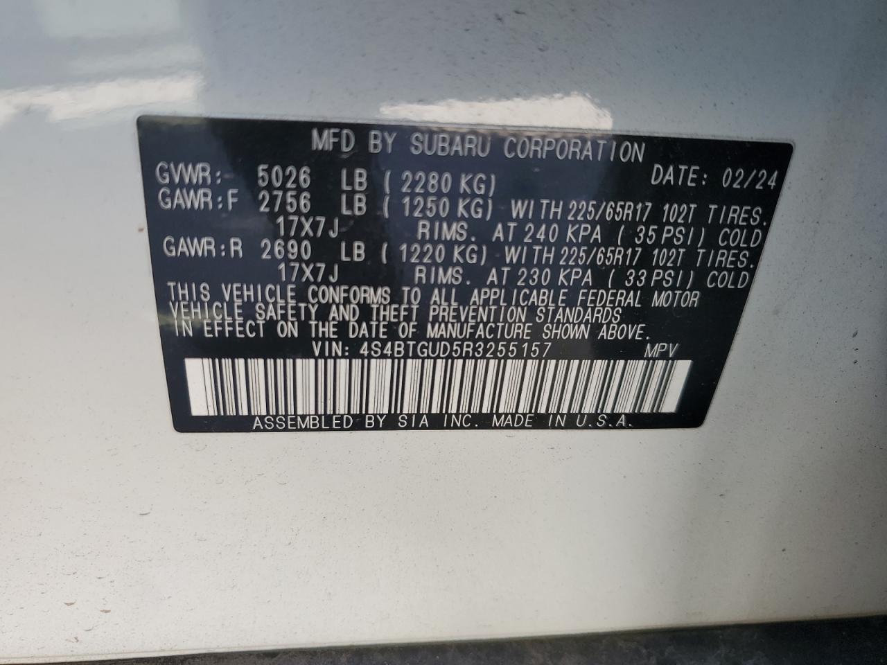 2024 SUBARU Outback