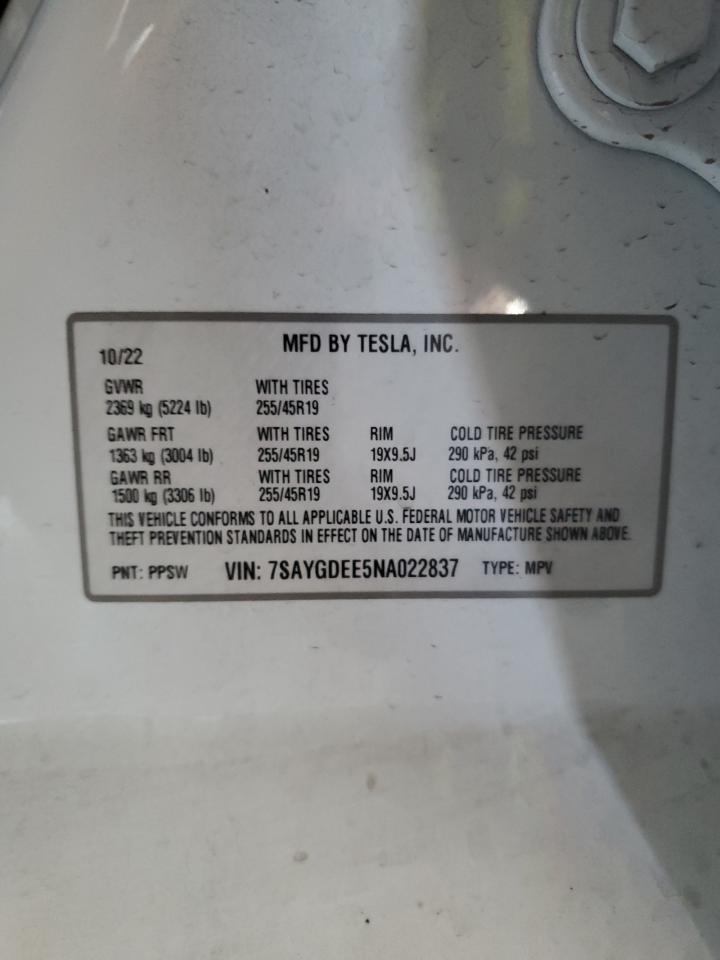 2022 TESLA MODEL Y