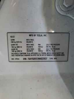 2022 TESLA MODEL Y