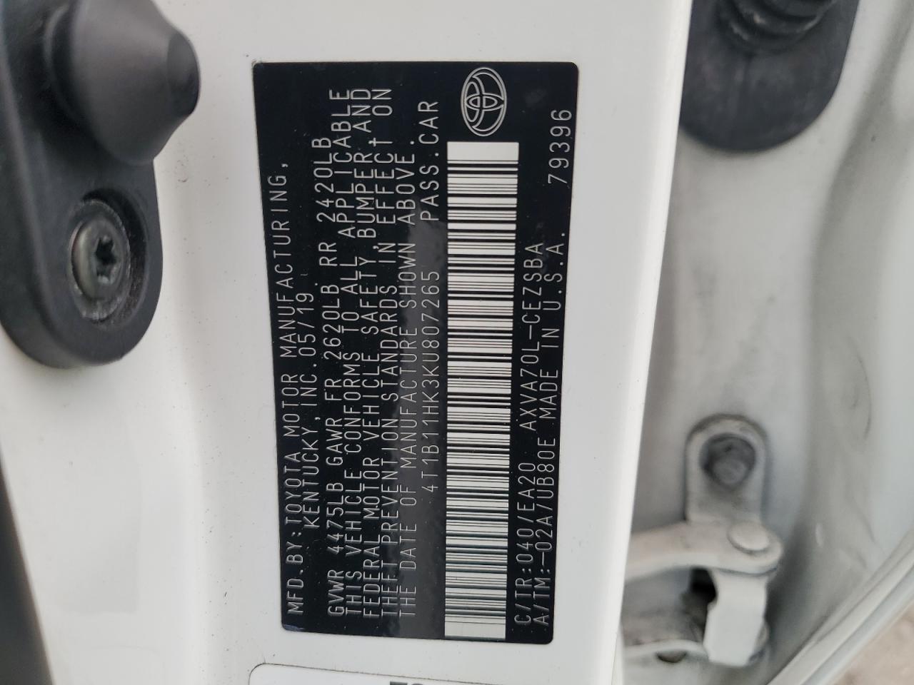 2019 TOYOTA CAMRY