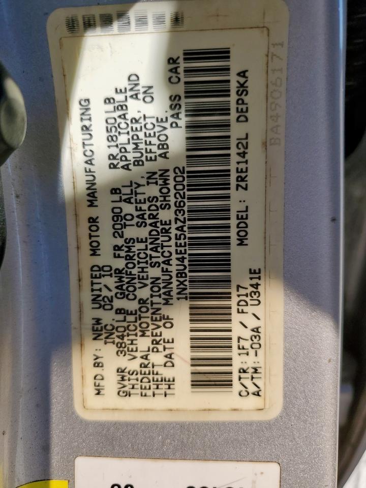 2010 TOYOTA COROLLA