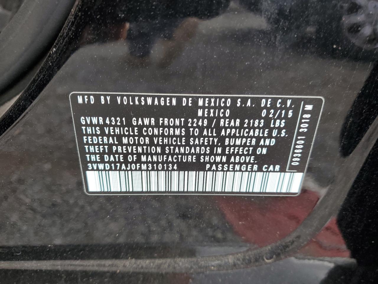 2015 VOLKSWAGEN JETTA