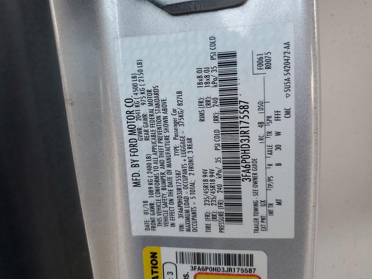 2018 FORD FUSION