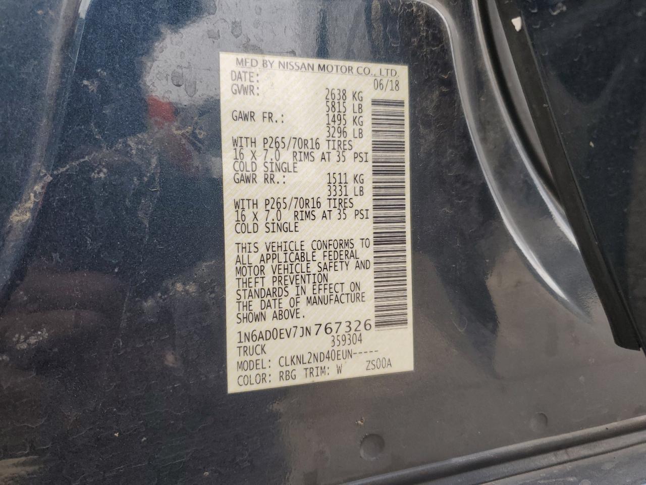 2018 NISSAN Frontier