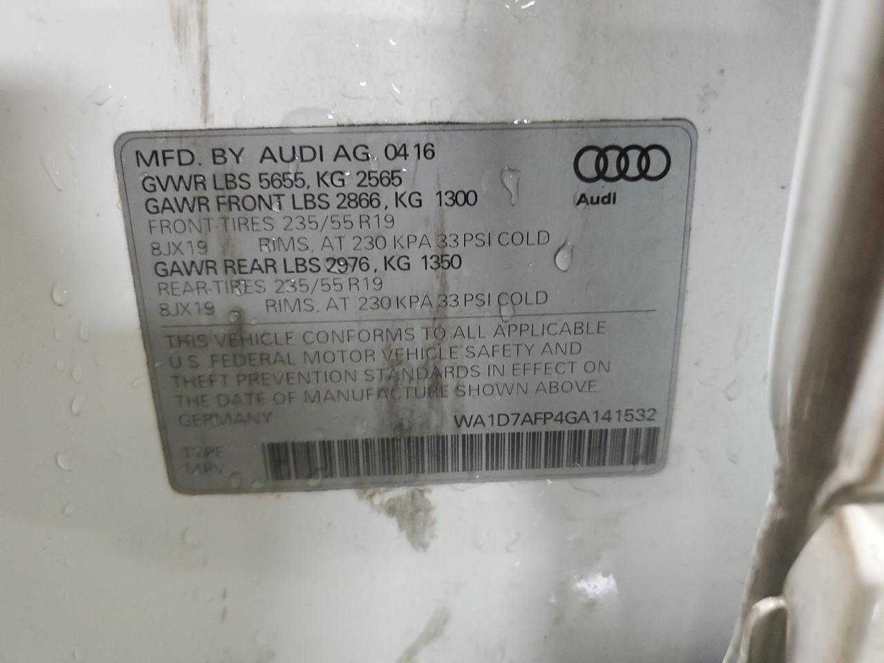 2016 AUDI Q5